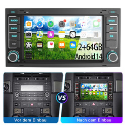7" Android14 Autoradio GPS NAVI RDS Für VW T5 Transporter Multivan Touareg 2+64G
