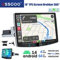 10.1" 4+64GB Android 14 Apple Carplay Autoradio 1 DIN GPS NAV Drehbar Bildschirm