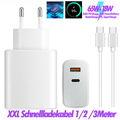 Schnellladegerät Dual 65W Usb C Ladekabel passend zu Samsung Galaxy S20 S20FE 