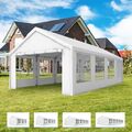 Partyzelt 3x6m - 6x12m Festzelt Pavillon Gartenzelt mit Fenstern Bierzelt weiß
