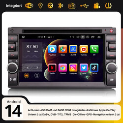 6.2" Doppel 2Din Acht-kern Android 14 GPS Autoradio Für Nissan DVD CarPlay DAB+
