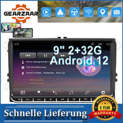9" Autoradio Android 12 Carplay GPS Navi für VW GOLF 5 6 Passat Touran 2+32G