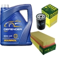 MANN-FILTER Inspektionspaket 5L MANNOL Defender 10W-40 für Audi 80 1.8 S 2.0