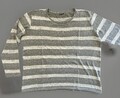 NKD Feinstrick Pullover grau gestreift mit Glitzergarn Gr. 46