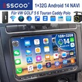 DAB+ Android 14 Autoradio Carplay GPS Cam 32G Für VW GOLF 5 6 Touran Polo caddy