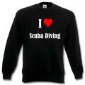 Sweatshirt Sweater I Love Scuba Diving für Damen Herren und Kinder