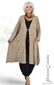 Strick-Jacke Überwurf-Pullover LAGENLOOK camel L-XL-XXL 44 46 48 50 52 54 56 58