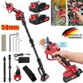21V Elektrische Gartenschere Akku Astschere Baumschere Rosenschere mit Stange DE