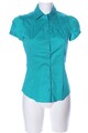 ESPRIT Kurzarm-Bluse Damen Bluse Gr. DE 34 türkis Casual-Look