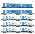 Roco H0 6600001 5-tlg. Set: Spedition Ekol Doppeltaschen-Gelenkwagen T3000e DC