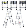 Teleskopleiter A-Frame Aluminiumleiter Klappleiter 1.4+1.7m/1.7+2m/2+2.3m Alu
