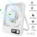 Klein Tischventilator USB Leise Ventilator Einstellbar Tragbarer LED Anzeige Fan