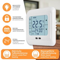 Thermostat Digital Touch Unterputzthermostat Regler Display Programmierbar UP