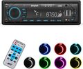 Autoradio 1DIN MP3 Player mit Bluetooth BT Freisprech USB SD 7Farben Aux FM