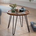 FineBuy Couchtisch 45x40x45 cm Sheesham Wohnzimmertisch Rund Beistelltisch Tisch