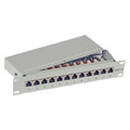 12 Port RJ45 Patchpanel Verteilerfeld Patchfeld grau CAT6a geschirmt LSA Leisten