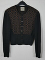 Damen KRISS SWEDEN Wunderschöne Strickjacke Elegant Schwarz/Braun Größe M TOP!