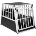 Hundetransportbox single Schnubi mit schräger Rückwand Hundebox schwarz B-Ware