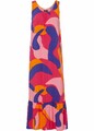 Maxikleid aus Viskose Gr. 44 Dunkelpink Blauviolett Bunt Damen Sommer-Kleid Neu