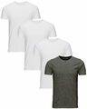 Jack & Jones 4er Pack Herren Basic T-Shirt O-Neck Shirts Slim Fit Rundhals NEU