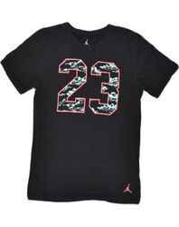 Jordan grafisches Herren-T-Shirt Oberteil klein schwarz Baumwolle AL82