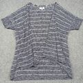 Peter Hahn Damen Leinen Offene Strickjacke DE 40 GB 14 Schwarz Weiß Strick Pulli
