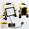 50W/100W/200W LED Fluter Flutlicht Gelb Stativ Stecker Baustrahler Scheinwerfer