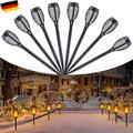 6x Solarleuchte 12 LED Garten Beleuchtung Solar Fackel Lampe Leuchte Flamme