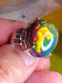 Naturschwarz Feuer Opal, Original Opal, Opal Ring, Natürlich Dunkel Opal Schmuck