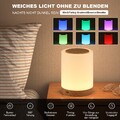 RGB LED Nachtlicht Nachttischlampe Touch Dimmbar Atmosphäre Tischlampe Akku NEW