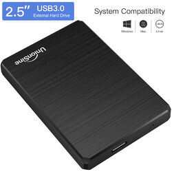 UnionSine Externe Festplatte USB 3.0 500GB 1TB HDD 2.5 Zoll Desktop Drive PC Mac