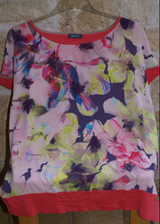 BASLER Blusenshirt rosa Front m. floralem Print  Gr. 42-44 / L-XL NEU