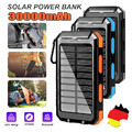 Solar Powerbank 30000mAh Wasserdicht Tragbar Externer Batterie Ladegerät Handy