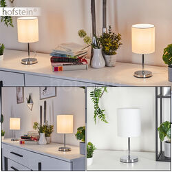 2er-Set Wohn Schlaf Zimmer Lese Lampen Schalter Chromfarben Nacht Tisch Leuchten