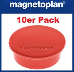 10 STÜCK MAGNETOPLAN Magneten Ø 40 x H 13 mm rot Haftkraft 2,2 kg
