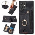 Leder Hülle für Samsung S24 S23 S22 Ultra S21 FE Handy Tasche Flip ​Schutz Case