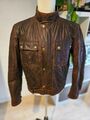 Belstaff Brown Wax Quilted Cotton Short Jacket Gangster,Brooklands Style Size M