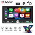 Doppel 2DIN Autoradio 7 Zoll Wireless Carplay Android Auto Bluetooth DVR KAM MIK