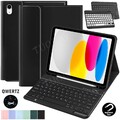 Tastatur Hülle Mit Stifthalter für iPad 11/9/8/7/6th Air 11" 2025 Pro 11 QWERTZ