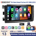Android13 9" Carplay 4+64G DAB Autoradio Für Benz Smart 451 2005-2010 KAM GPS BT