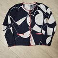 🌹Pullover Strickjacke Alba Moda Gr. 38/40 Marine Weiß 