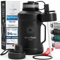 Trinkflasche Edelstahl ACTIVE FLASK + Strohhalm 3 Deckel | Große 13 Liter Spo...
