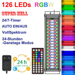 30-140cm Aquarium Beleuchtung RGB LED 24/7Timer GANZTAGS MODUS VollspektrumLicht