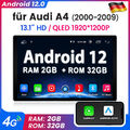 13.1" Für Audi A4 8E 8H B6 B7 2000-2009 Android 12 Autoradio Carplay GPS 2+32GB
