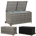 Rattan Auflagenbox 2 Rollen Gartenbox Gartentruhe Aufbewahrungsbox Kissenbox