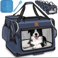 TRESKO® Hundebox Gr.xl faltbar Hunde Transportbox Auto Transporttasche Navyblau