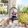 Outsunny Hängesessel Hängekorb mit Kissen Polyrattan Schaukel Hängestuhl