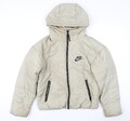 Nike Steppjacke Damen Beige XS mit Kapuze