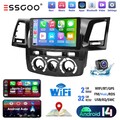 CarPlay 9" Autoradio 2+32G Android 14 GPS Navi Kamera Für Toyota Hilux 2005-2014