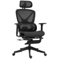 Bürostuhl Ergonomischer Schreibtischstuhl mit 3D Armlehne Wippfunktion Schwarz